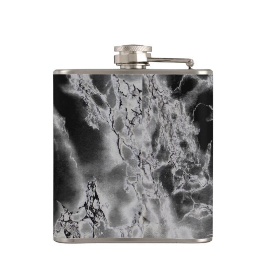 Schwarzer und rauchgrauer Marmorstein Flachmann (Rückseite)