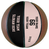 Schwarzer und rosa Basketball mit Name, Nummer, Te (Vertikal)