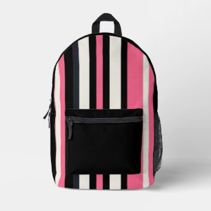 schwarzer und rosa gestreifter Rucksack