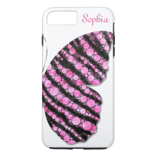 Schwarzer und rosa glitzernder Schmetterling Perso Case-Mate iPhone Hülle