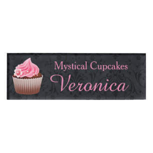 Schwarzer und rosa Kuchen-Bäckerei-Namensschild Namenschild