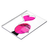 Schwarzer und rosa Mann mit Liebe im Kopf Notizblock (Linke Seite)