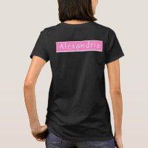 Schwarzer und rosa personalisierter Name