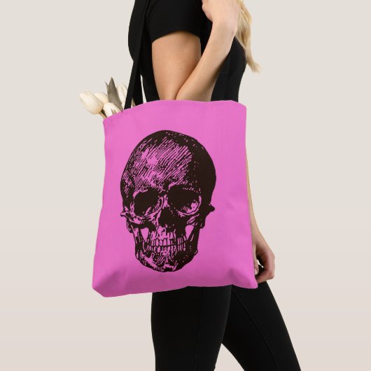 Schwarzer und rosa Schädel Tasche (Von Nahem)