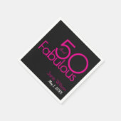Schwarzer und rosa Text 50 und fantastischer Gebur Serviette (Ecke)