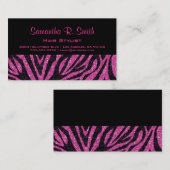 Schwarzer und rosa Zebra-berufliche Visitenkarte (Vorne/Hinten)