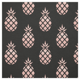 Schwarzer und Rosenvergoldeter Ananas-Stoff nach M Stoff