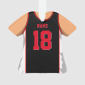 Schwarzer und roter Basketball Ornament (Rückseite)