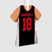 Schwarzer und roter Basketball Ornament (Vorderseite)