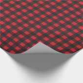 Schwarzer und roter Büffel-Karo kariert Geschenkpapier (Ecke)