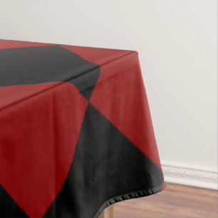 Schwarzer und roter Diamant-Schachbrett-Druck Tischdecke