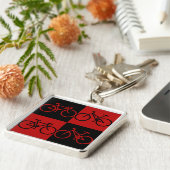 Schwarzer und roter Fahrrad-Schlüsselanhänger BCF Schlüsselanhänger (Seite)