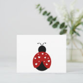 Schwarzer und roter Herz-Marienkäfer Postkarte (Stehend Vorderseite)
