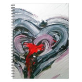 Schwarzer und roter Herz-Notizblock Notizblock (Vorderseite)