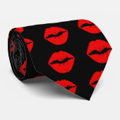 Schwarzer und roter Lippenstift Krawatte (Gerollt)