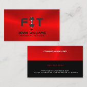 Schwarzer und roter metallischer Hintergrund Visitenkarte (Vorne/Hinten)