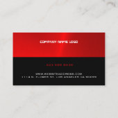 Schwarzer und roter metallischer Hintergrund Visitenkarte (Rückseite)