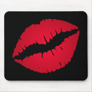 Schwarzer und roter Ombre-Lippenstift-Kuss Mousepad