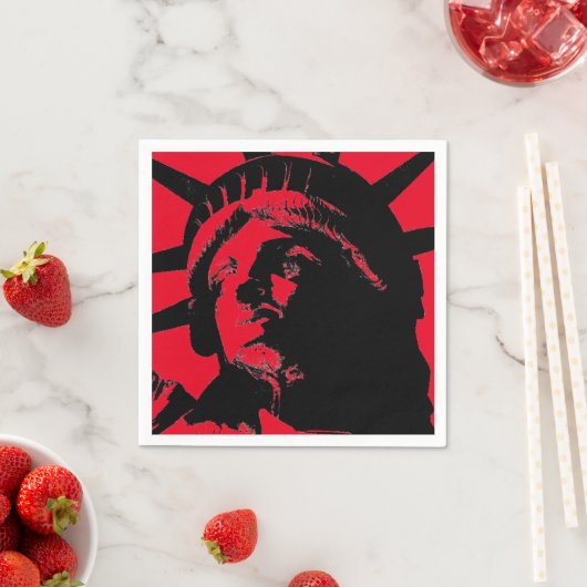 Schwarzer und roter Pop Kunstmuseum Serviette (Beispiel)