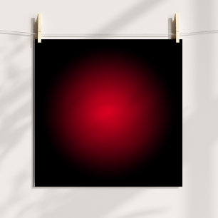 Schwarzer und roter radialer Farbverlauf Poster