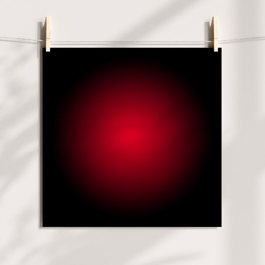 Schwarzer und roter radialer Farbverlauf Poster