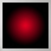 Schwarzer und roter radialer Farbverlauf Poster (Vorne)
