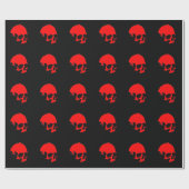 Schwarzer und Roter Schädel Geschenkpapier (Flach)