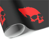 Schwarzer und Roter Schädel Geschenkpapier (Rolleneckpunkt)