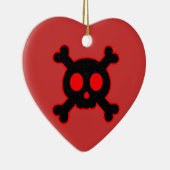 Schwarzer und roter Schädel Keramikornament (Rechts)