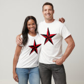 Schwarzer und roter Star T-Shirt (Unisex)