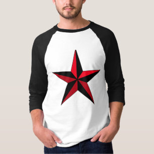 Schwarzer und roter Star T-Shirt
