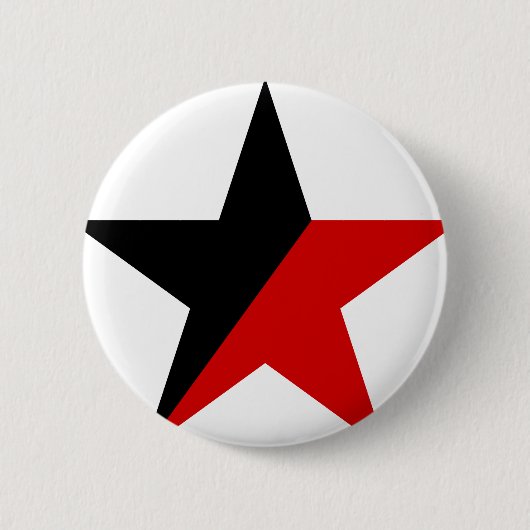 Schwarzer und roter Stern Anarcho-Syndikalismus Button (Vorderseite)