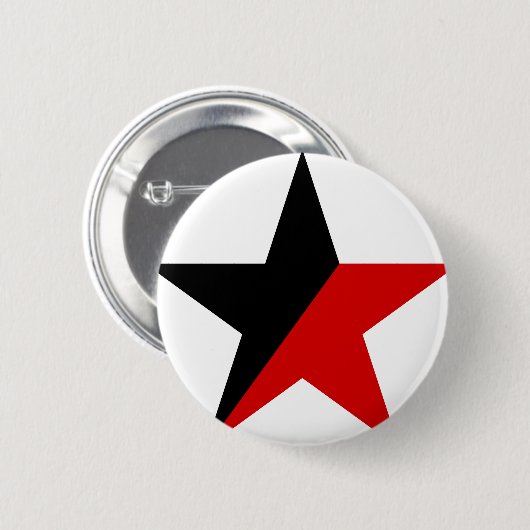 Schwarzer und roter Stern Anarcho-Syndikalismus Button (Vorne & Hinten)