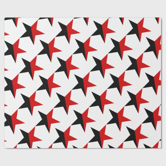 Schwarzer und roter Stern Anarcho-Syndikalismus Geschenkpapier (Flach)