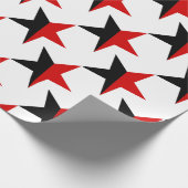 Schwarzer und roter Stern Anarcho-Syndikalismus Geschenkpapier (Ecke)