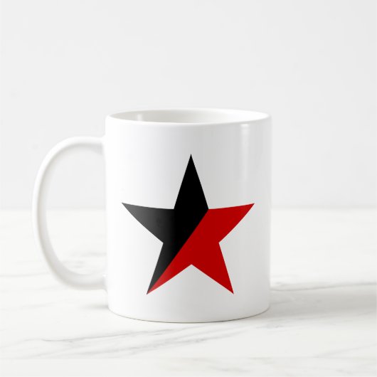 Schwarzer und roter Stern Anarcho-Syndikalismus Kaffeetasse (Links)