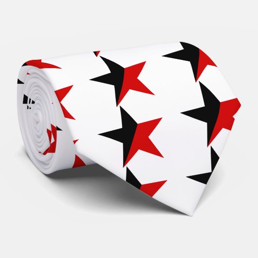 Schwarzer und roter Stern Anarcho-Syndikalismus Krawatte (Gerollt)