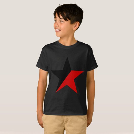 Schwarzer und roter Stern Anarcho-Syndikalismus T-Shirt (Vorne ganz)