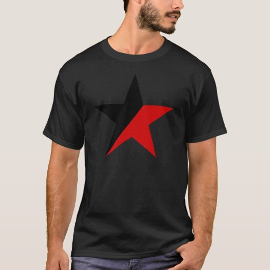 Schwarzer und roter Stern Anarcho-Syndikalismus T-Shirt (Vorderseite)