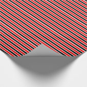 Schwarzer und roter Streifen Geschenkpapier (Ecke)