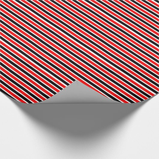 Schwarzer und roter Streifen Geschenkpapier (Ecke)