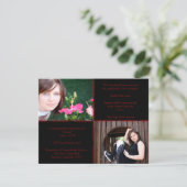 Schwarzer und roter viereckiger Star-Abschluss Einladung (Stehend Vorderseite)