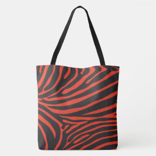 Schwarzer und roter Zebra-Druck Tasche