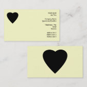 Schwarzer und SahneLiebe-Herz-Entwurf Visitenkarte (Vorne/Hinten)