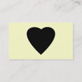 Schwarzer und SahneLiebe-Herz-Entwurf Visitenkarte (Rückseite)