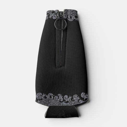 Schwarzer und Silberbarscher Junggeselinnen-Abschi Flaschenkühler (Rückseite)