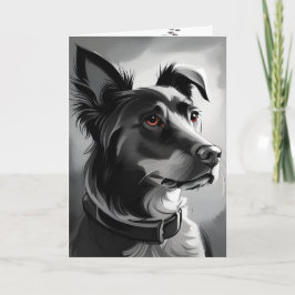 Schwarzer und Silberhund Geburtstagsgeburt Spaß Karte