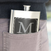 Schwarzer und silberner Art Deco Rahmen Flachmann (Beispiel)