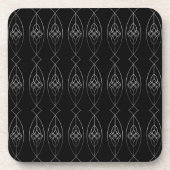 Schwarzer und Silberner Deko Getränkeuntersetzer (Vorderseite)