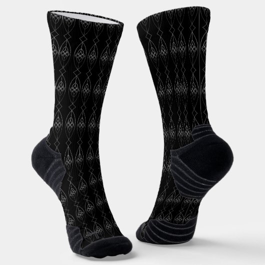 Schwarzer und Silberner Deko Socken (Gewinkelt)